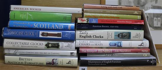 A quantity of reference books relating to furniture, clocks, barometers etc.